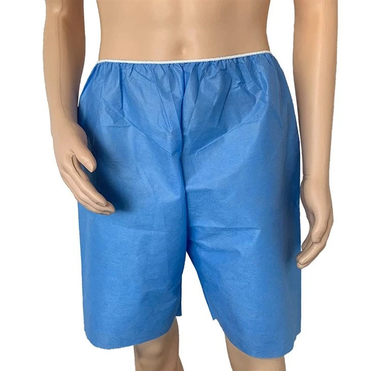 Hospital Medical SMS Nonwoven Colonoscopy Pants Endoscopy Shorts Disposable Exam Shorts With Hole