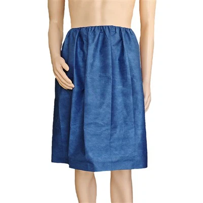 Exame hospitalar SMS descartável SAIR NÃO Tecido Paciente Paciente Vestidos de Gyno com uma cintura de borracha